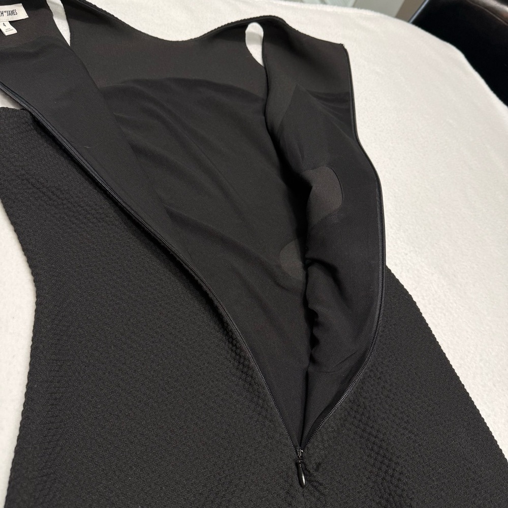 Elizabeth and James Giulia Black Midi Bodycon Cut Out Dress Size 4 #2174 - Picture 9 of 12